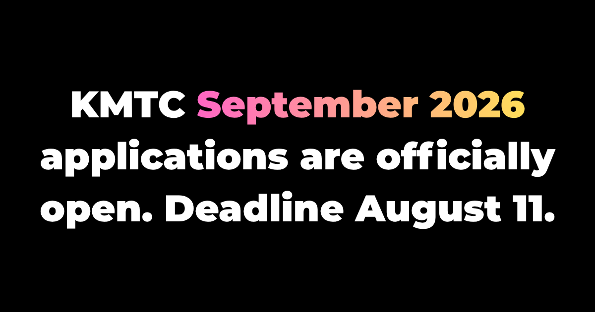 BREAKING: KMTC September 2026 applications are officially open. Deadline August 11.