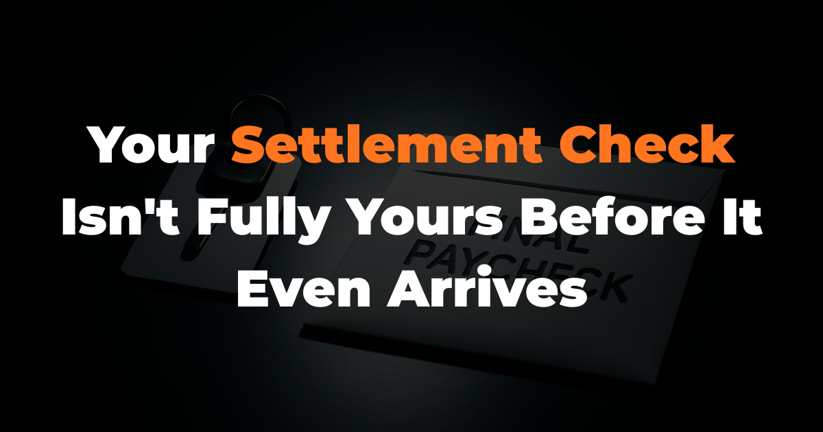 Your Settlement Check Isn't Fully Yours Before It Even Arrives