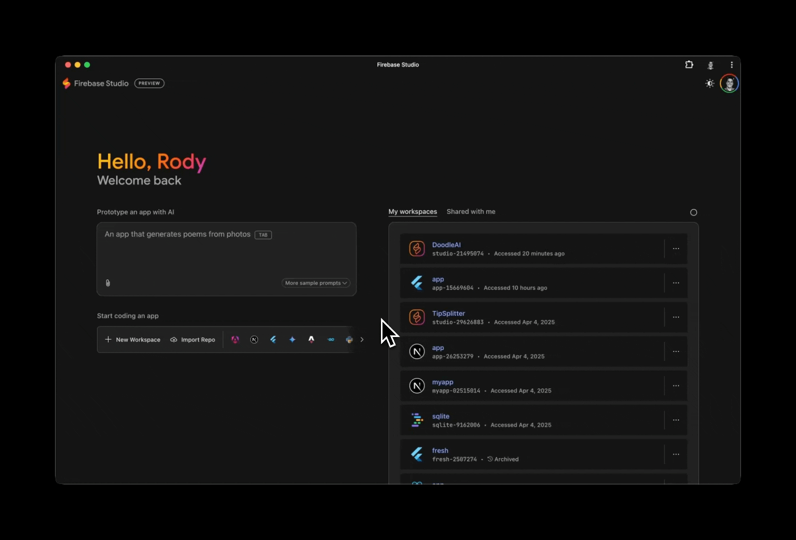 studio-canvas-ai-prompt Firebase Studio